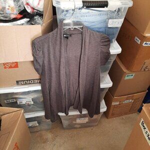 NEW ! ABstudio Women Draped Cardigan Gray Size M